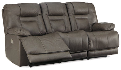 Umber Triple Power Leather Sofa