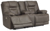 Umber Triple Power Leather Sofa