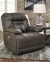 Umber Triple Power Leather Sofa