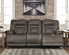 Umber Triple Power Leather Sofa