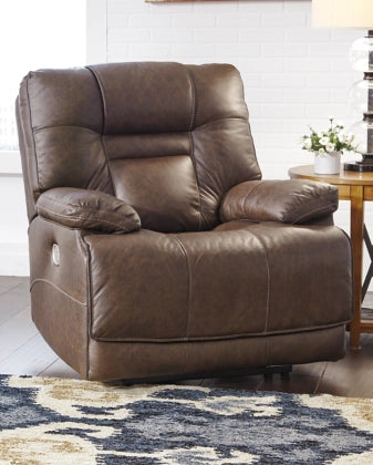 Umber Triple Power Leather Sofa