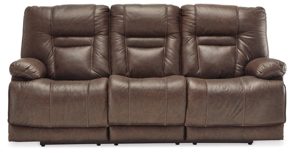 Umber Triple Power Leather Sofa