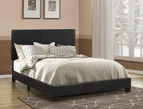 Flora Leatherette Upholstered Black King Bed Frame