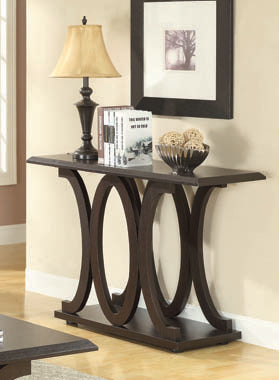 C-Shaped Base Sofa Table Cappuccino