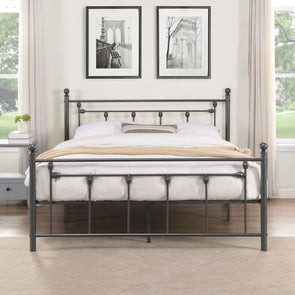 BLACK Vintage Victorian Metal Platform Bed - TWIN