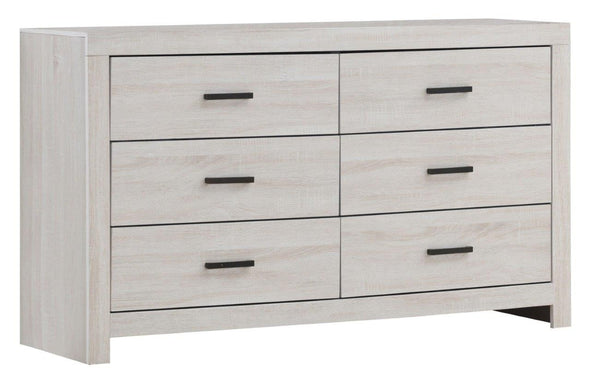 Coastal White Dresser with 6 Drawers